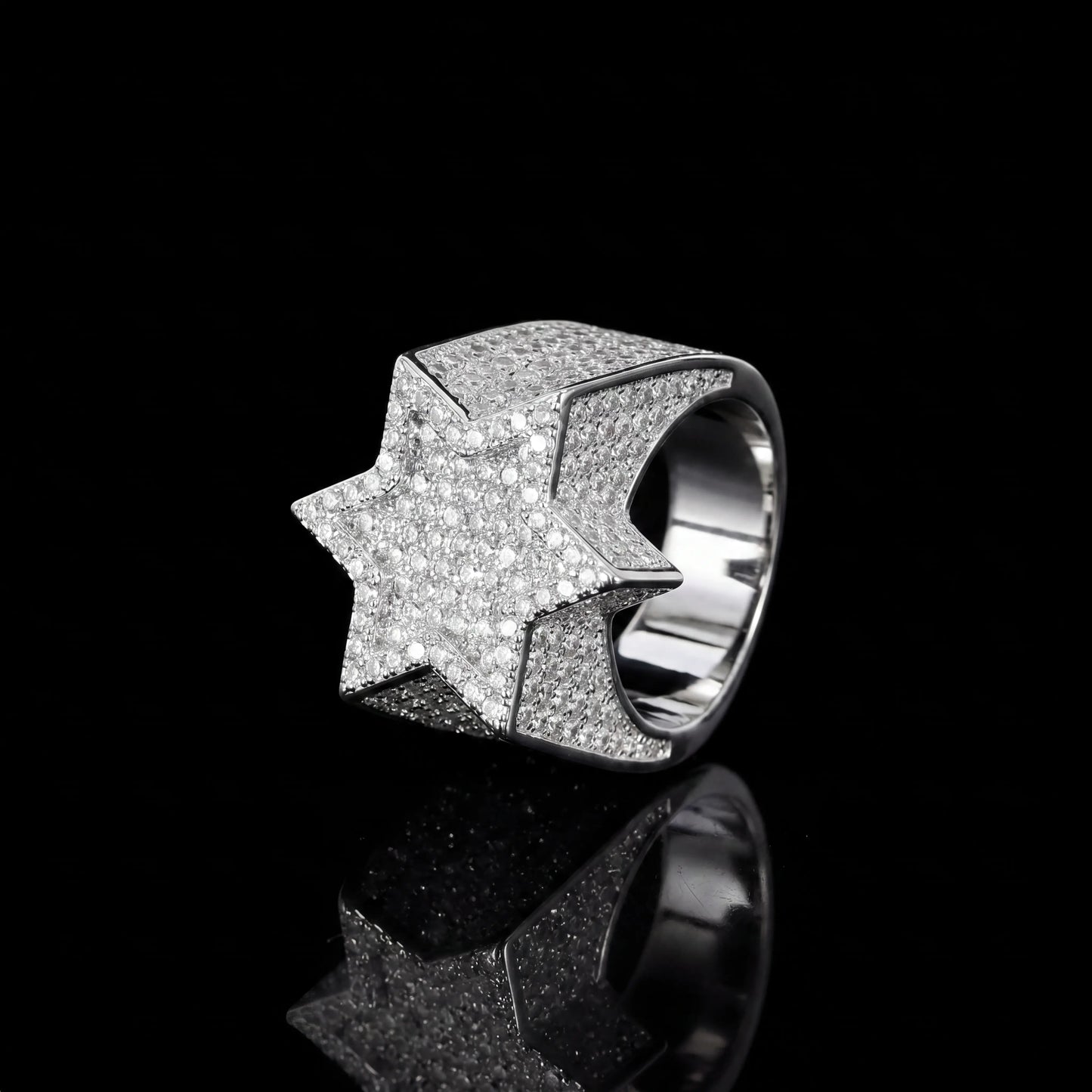 Star Diamond Ring Solid 925
