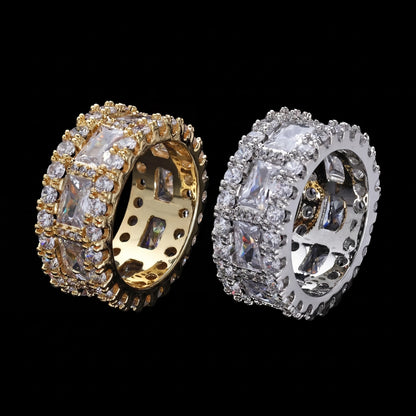 Diamond Baguette Prong Ring Solid 925
