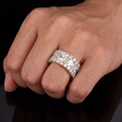 Diamond Baguette Prong Ring Solid 925