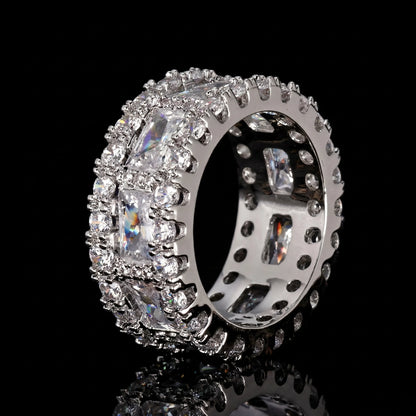 Diamond Baguette Prong Ring Solid 925