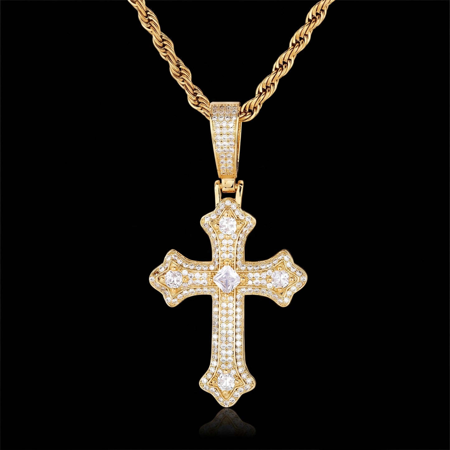 Diamond Cross Chain Solid 925