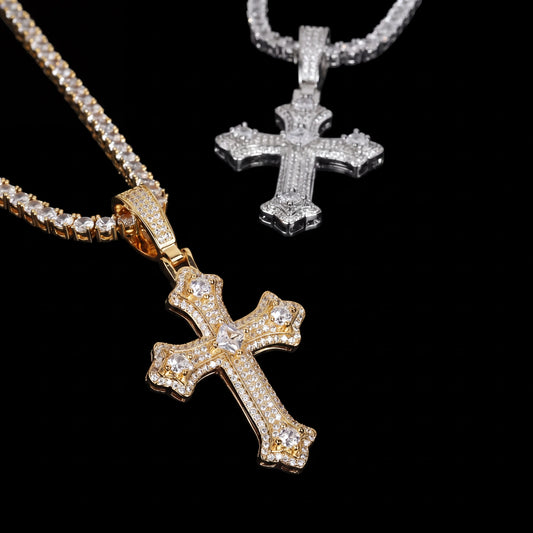 Diamond Cross Chain Solid 925