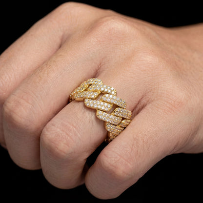 Diamond Cubic Cuban Ring Solid 925