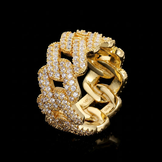 Diamond Cubic Cuban Ring