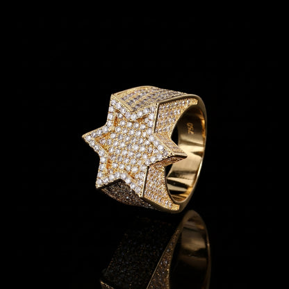 Star Diamond Ring Solid 925