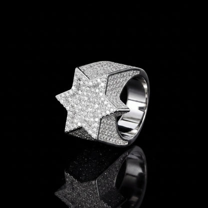 Star Diamond Ring Solid 925