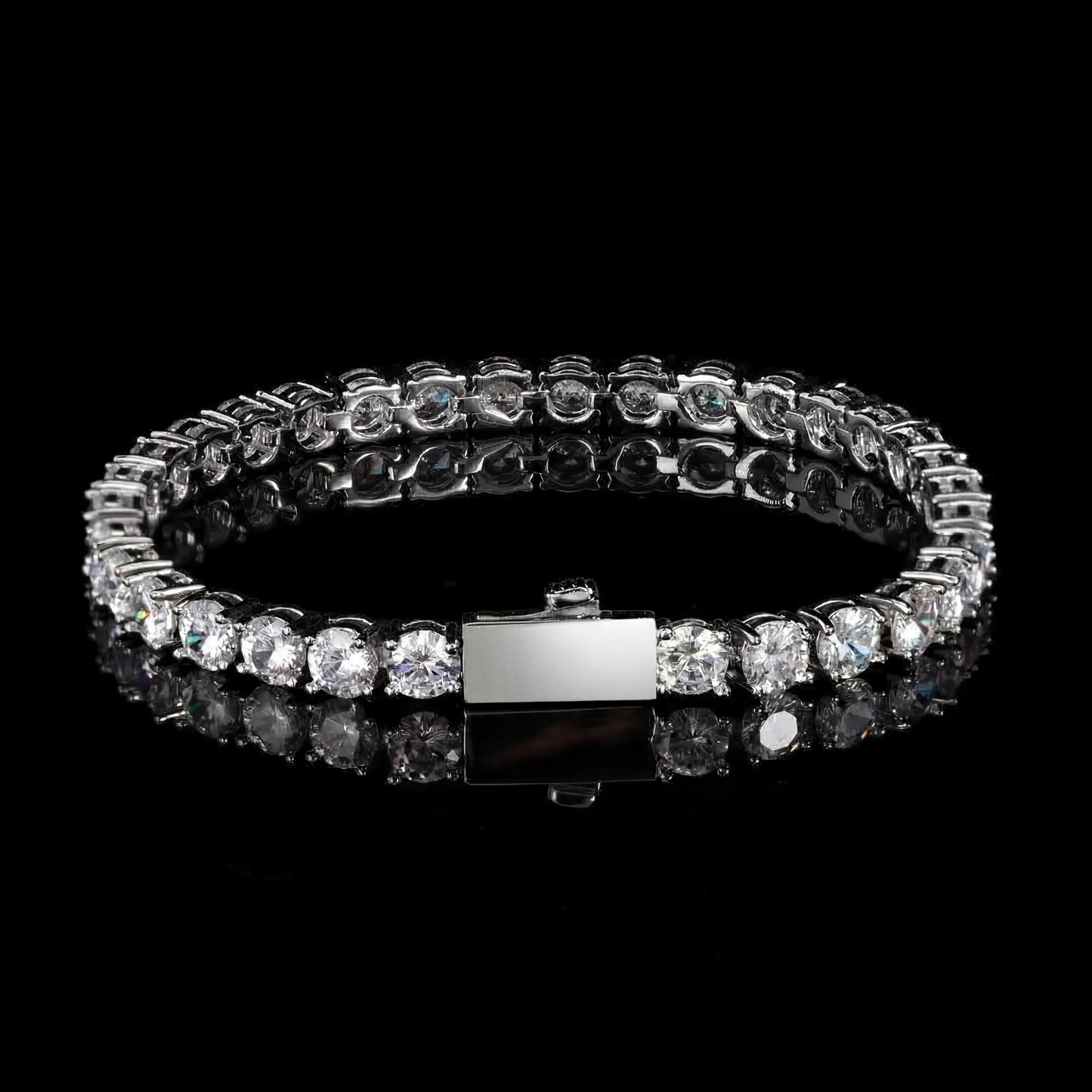 Snap Clasp Diamond Tennis Bracelet - 4mm